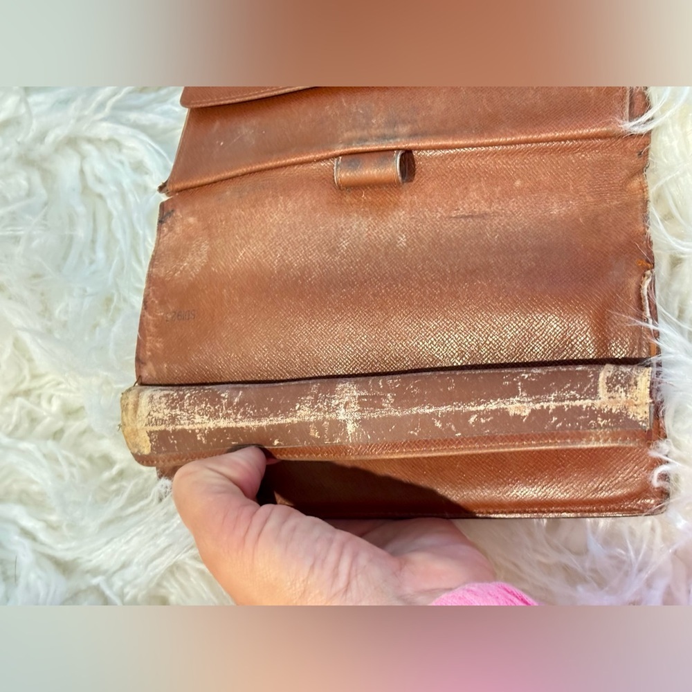 LOUIS VUITTON Vintage 90s Porte Tresor LV Monogram Trifold Wallet 7.5"Wx4"Hx1"D - Picture 9 of 13